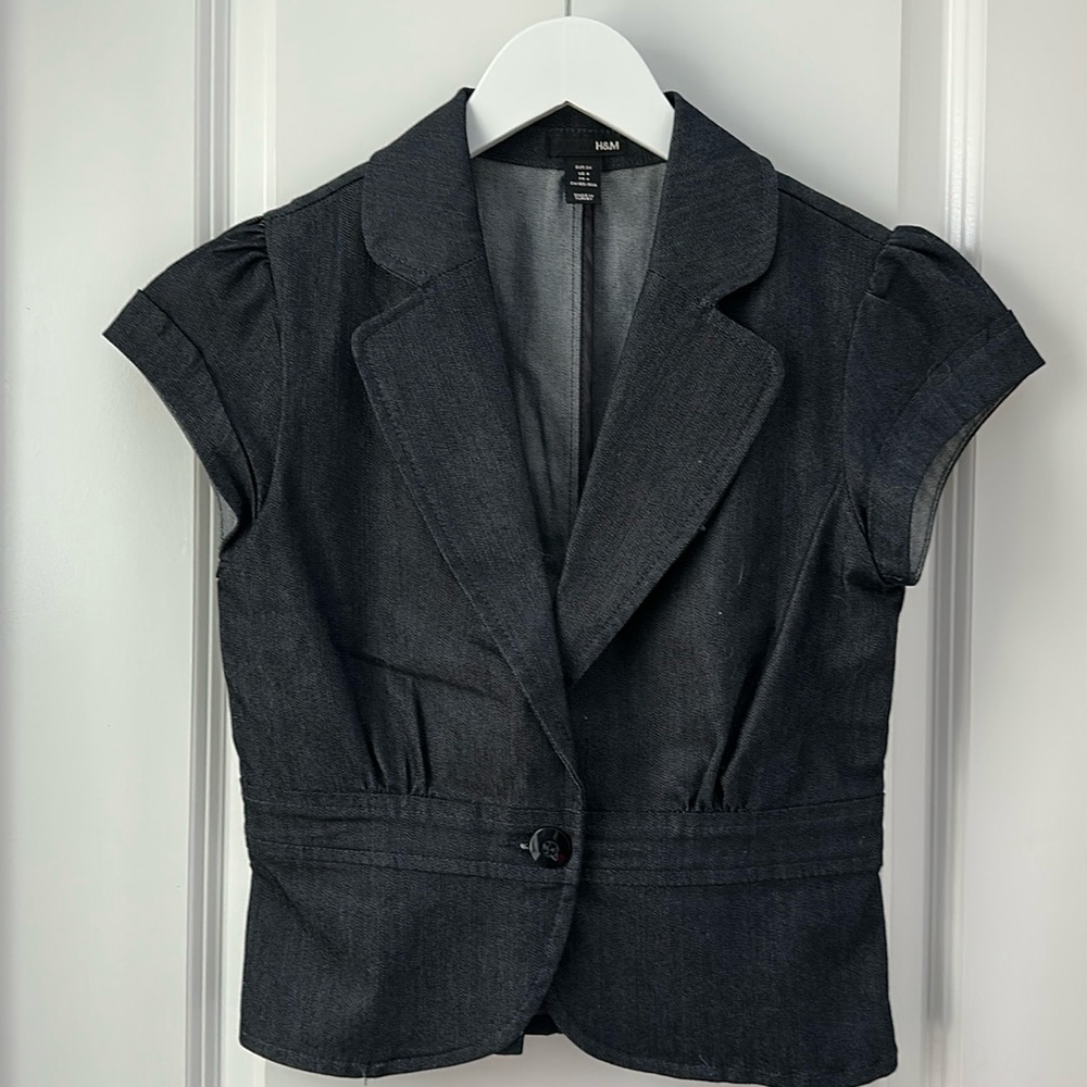 H&M Dark Denim Top Size 4
